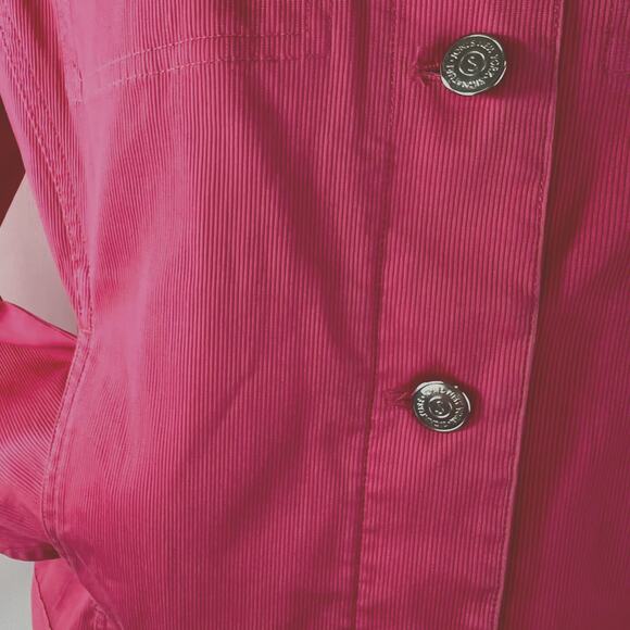 Jones New York Signature Womens M Jacket Small Corduroy Pinkish Coral - Picture 8 of 13